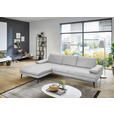 ECKSOFA in Echtleder Weiß  180/310 cm  - Schwarz/Weiß, Design, Leder/Metall (180/310cm) - Dieter Knoll