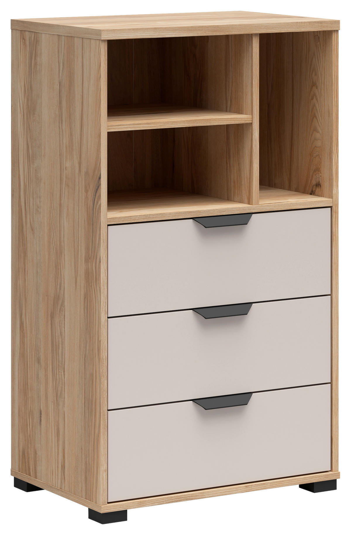KOMMODE , 60/102,5/40 cm, 3 Schublade(n)  - Kaschmir/Eichefarben, Basics, Holzwerkstoff/Kunststoff (60/102,5/40cm) - Milino