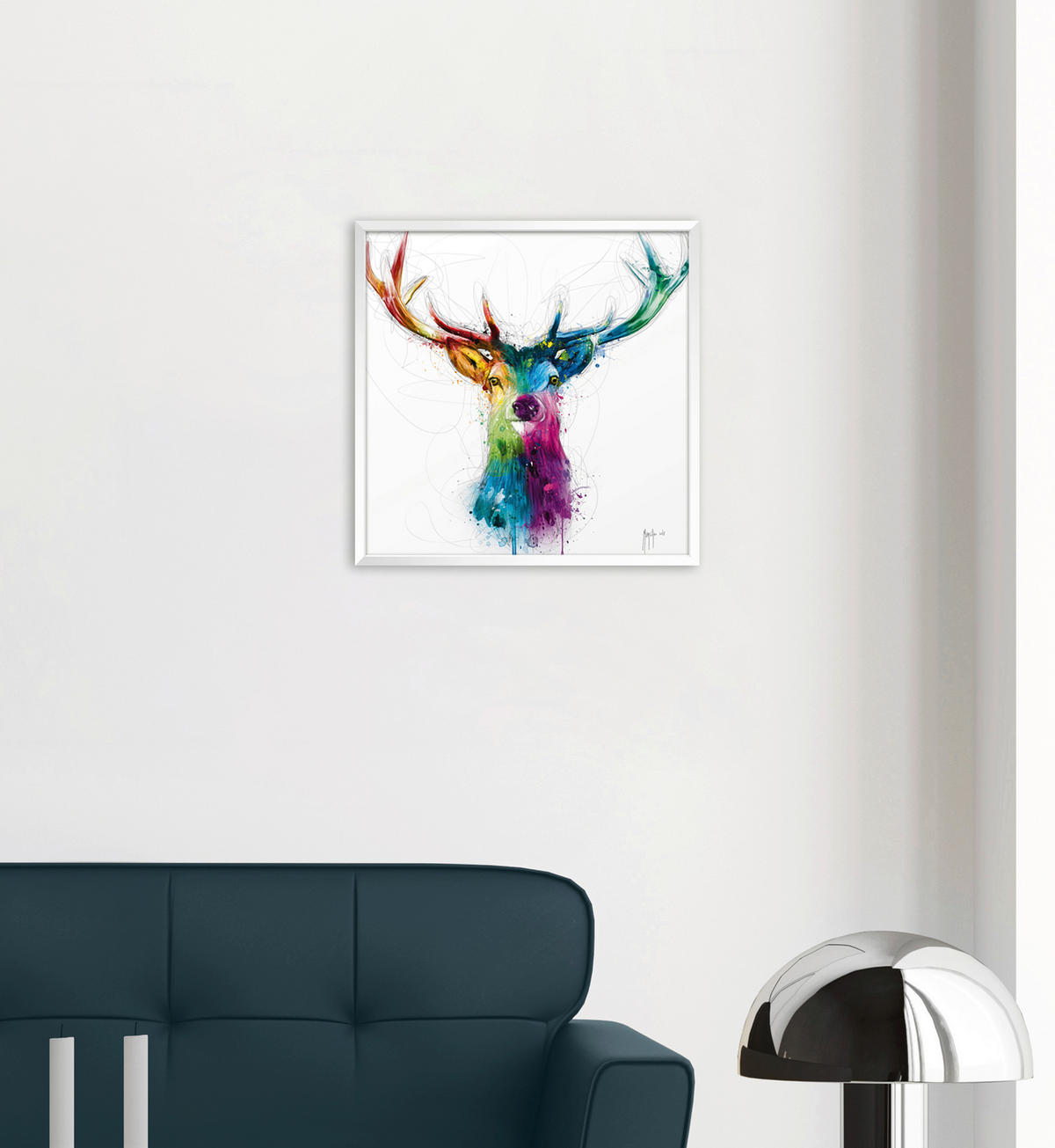 KUNSTDRUCK 30/30 cm  - Blau/Weiss, Basics, Papier (30/30cm) - Monee