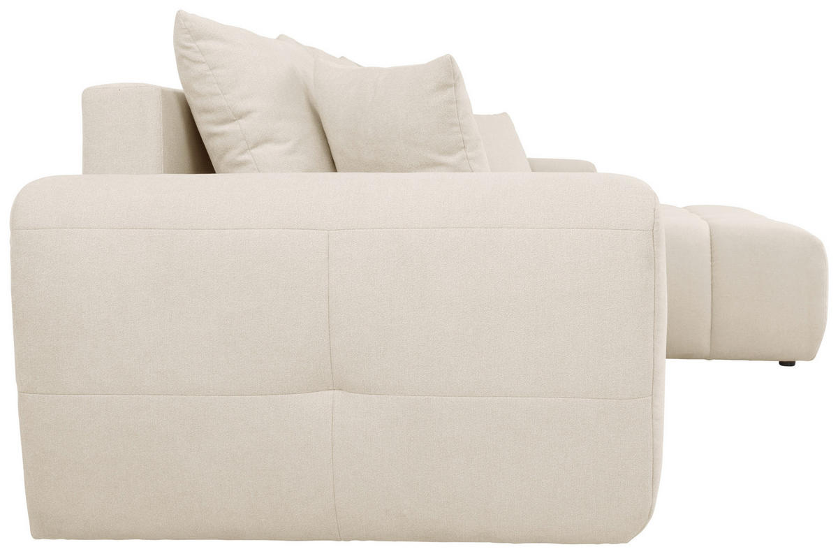 ECKSOFA in Velours Beige  - Beige/Schwarz, Konventionell, Kunststoff/Textil (298/168cm) - Carryhome