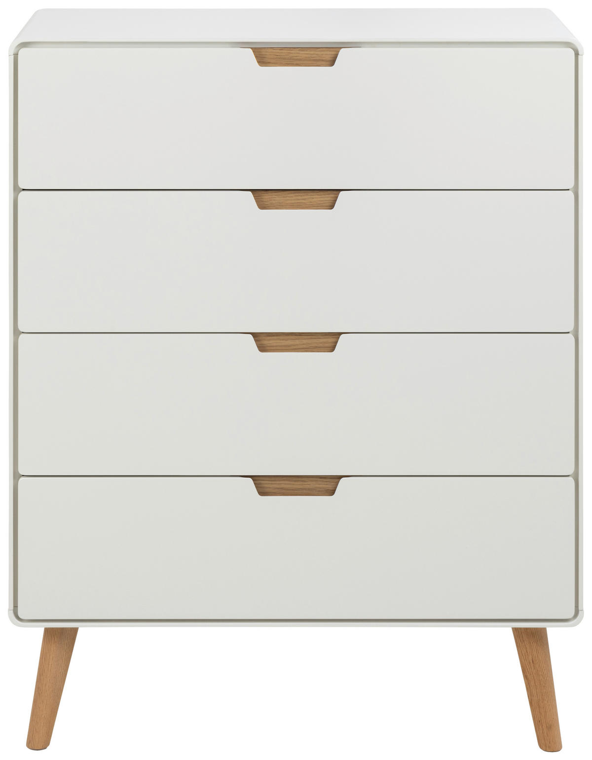 KOMODA, bela, barve hrasta  - barve hrasta/bela, Design, leseni material/les (80/100/40cm) - MID.YOU