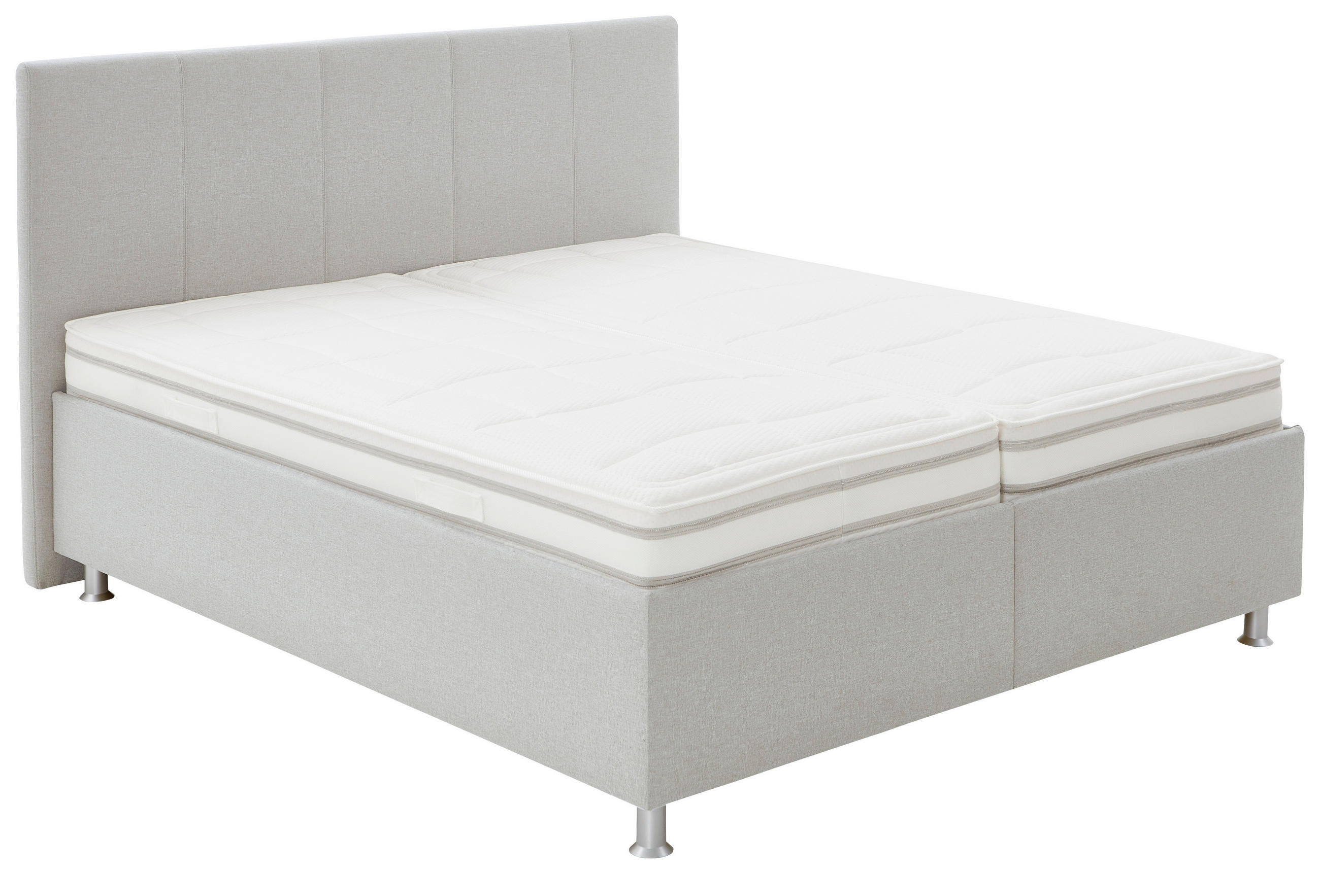 OBLAZINJENA POSTELJA 180 cm   x 200 cm  , tekstil bež  - bela/barve aluminija, Moderno, umetna masa/tekstil (180/200cm) - Beldomo - Sleep