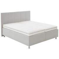 OBLAZINJENA POSTELJA 180 cm   x 200 cm  , tekstil bež  - bela/barve aluminija, Moderno, umetna masa/tekstil (180/200cm) - Beldomo - Sleep