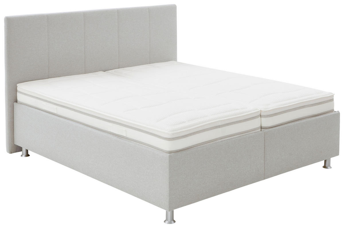 OBLAZINJENA POSTELJA 180 cm   x 200 cm  , tekstil bež  - bela/barve aluminija, Moderno, umetna masa/tekstil (180/200cm) - Beldomo - Sleep