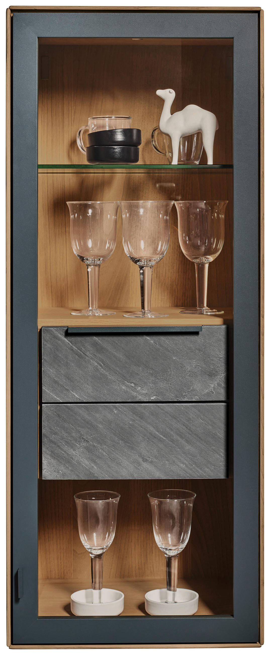 HÄNGEVITRINE Anthrazit, Schieferfarben, Kastanienfarben  47/117,2/39,5 cm  - Kastanienfarben/Schieferfarben, Natur, Glas/Holz (47/117,2/39,5cm) - Valnatura