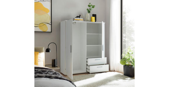 HIGHBOARD , 120/140/38 cm, 2 Schublade(n)  - Alufarben/Weiß, KONVENTIONELL, Holzwerkstoff/Kunststoff (120/140/38cm) - Carryhome