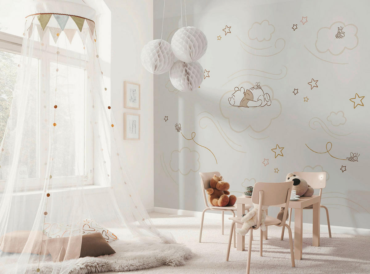FOTOTAPETE - Beigebraun, Design, Textil (300/250cm) - Disney