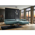 ECKSOFA in Chenille Türkis  305/224 cm  - Türkis/Schwarz, Design, Textil/Metall (305/224cm) - Dieter Knoll