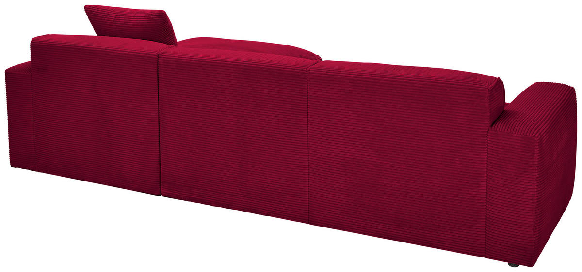 ECKSOFA Rot Cord  - Rot/Schwarz, Design, Kunststoff/Textil (303/196cm) - Livetastic