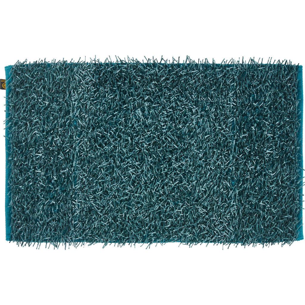 Thumbnail - Esposa Badteppich Shaggy, Petrol, Textil, Uni, rechteckig, 60x100 cm, Oeko-Tex® Standard 100, für Fußbodenheizung geeign...