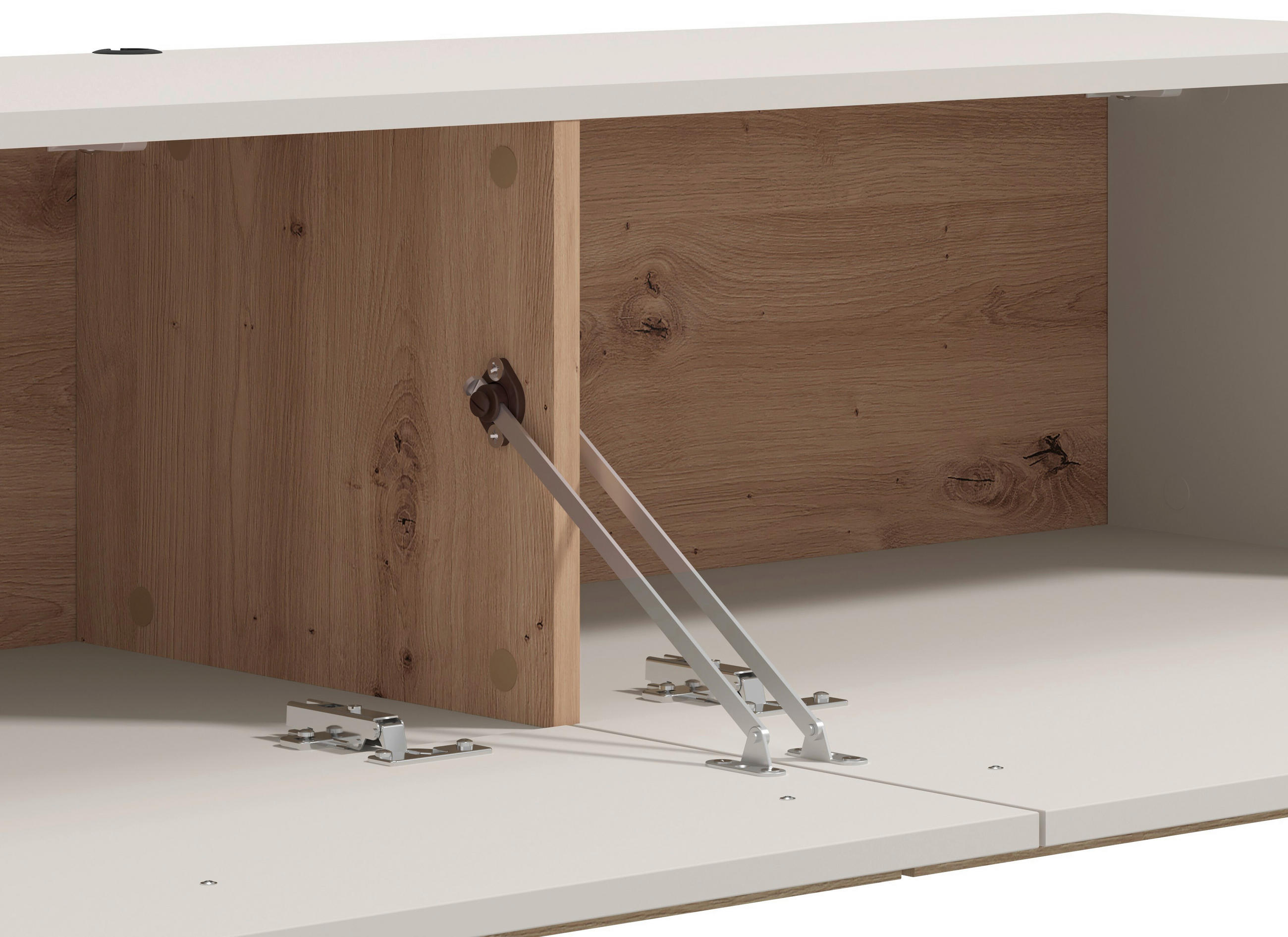 NÍZKÁ KOMODA, kašmírová, dub artisan, 154/32/41,5 cm - kašmírová/dub artisan, Basics, kompozitní dřevo (154/32/41,5cm) - Xora