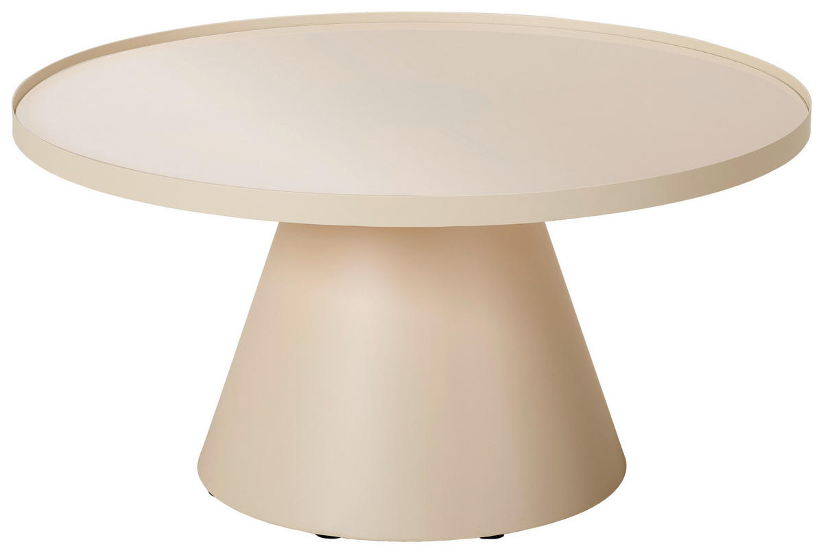 COUCHTISCH Kristallglas 81/81/40 cm rund Kaschmir  - Kaschmir/Creme, Design, Glas/Metall (81/81/40cm) - Livetastic