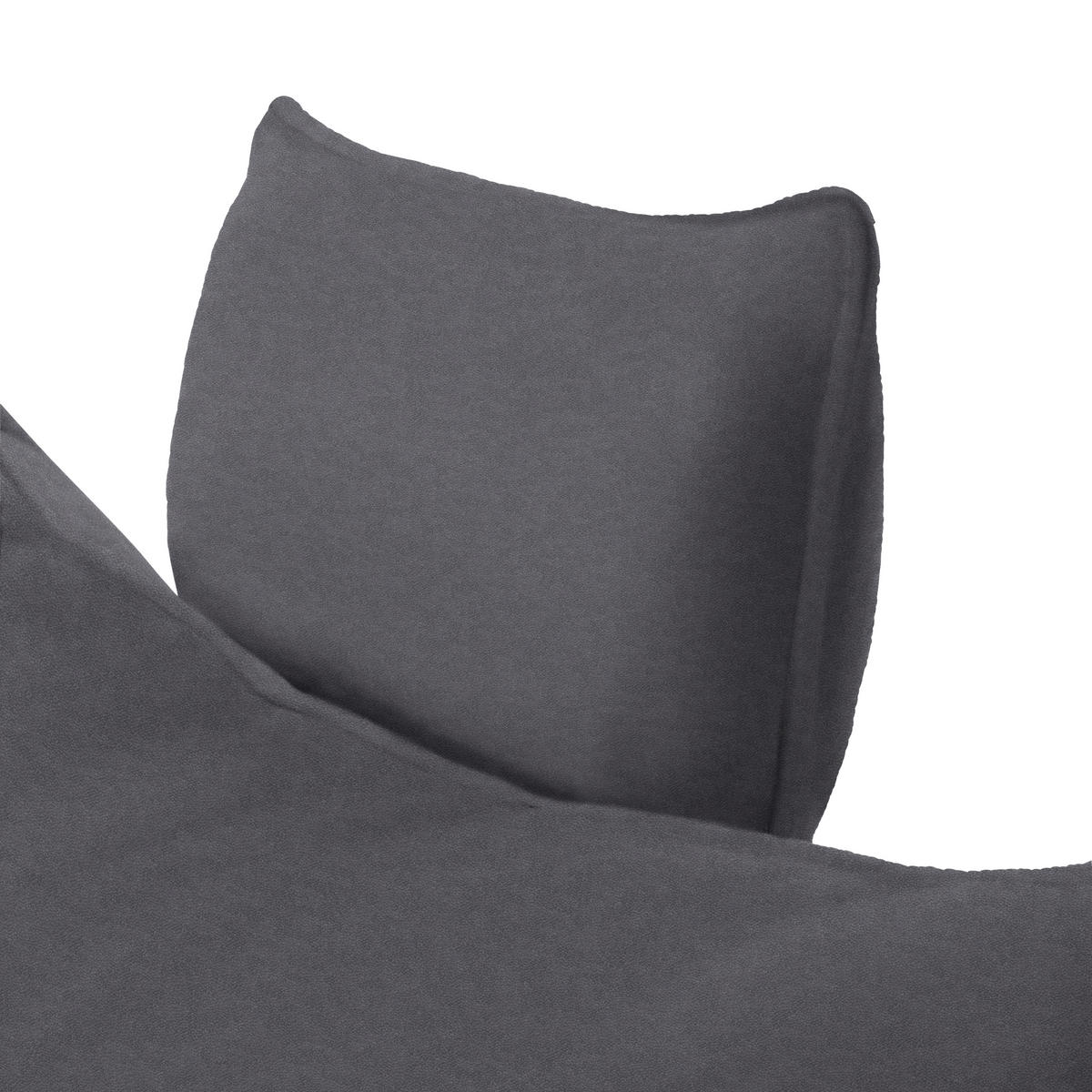 ECKSOFA in Flachgewebe Anthrazit  176/292 cm  - Anthrazit/Schwarz, MODERN, Textil/Metall (176/292cm) - Carryhome