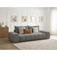 SCHLAFSOFA EVEREST  mit Rücken echt, Armteil links, Armteil rechts Struktur Dunkelgrau  - Dunkelgrau/Schwarz, MODERN, Kunststoff/Textil (278/90/115cm)