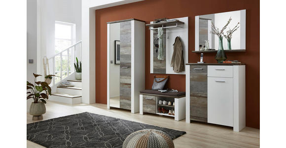 GARDEROBENPANEEL foliert Braun, Weiß - Braun/Weiß, KONVENTIONELL (90/112/29cm) - Voleo