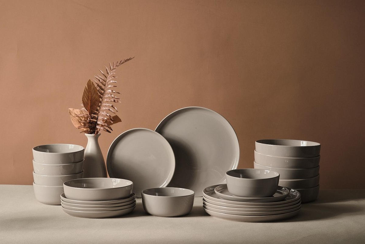 KOMBISERVICE Grau Colori grigio 24-teilig 6 Personen  - Grau, Trend, Keramik - Novel