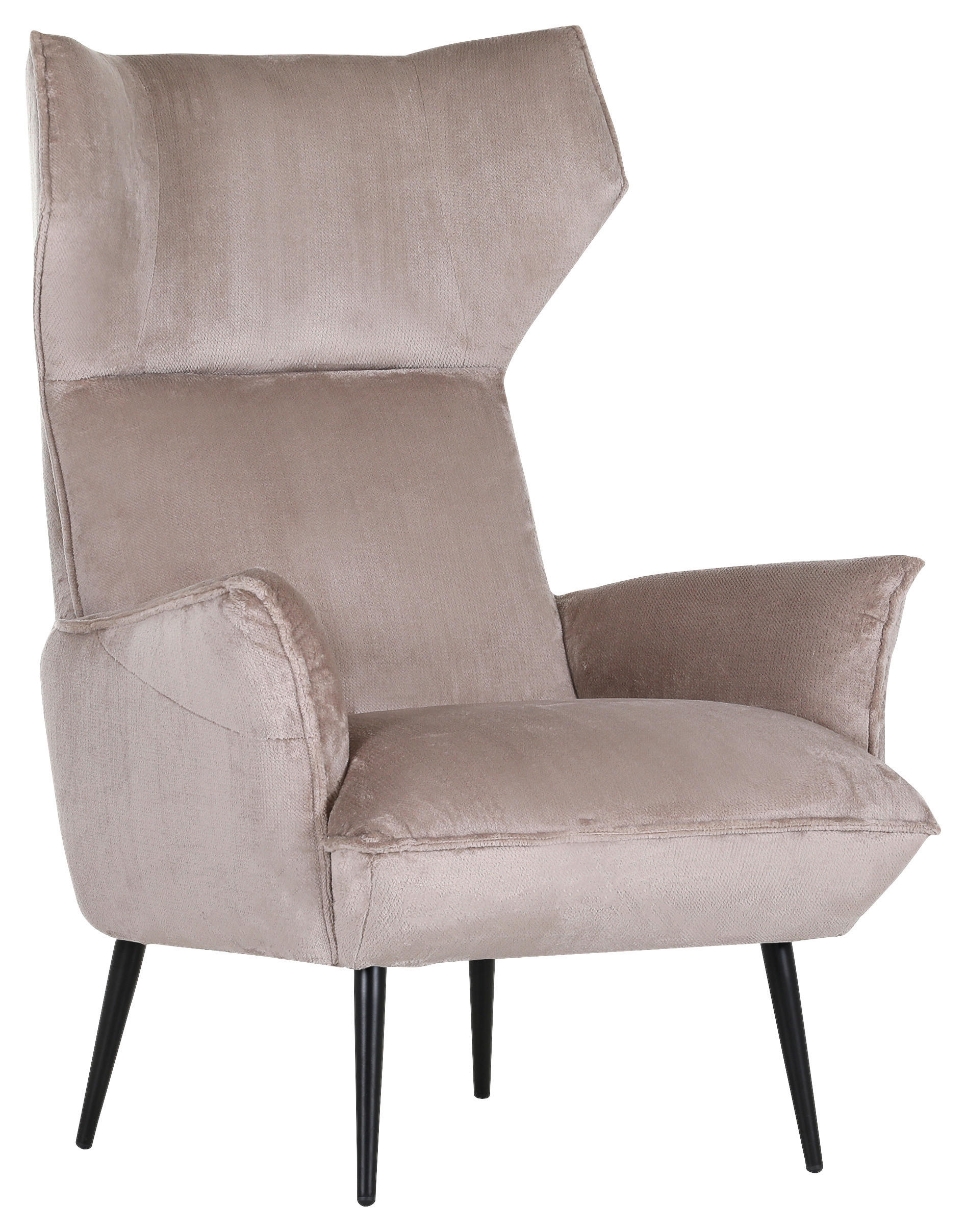 OHRENSESSEL Plüsch Beige  - Beige/Schwarz, KONVENTIONELL, Textil/Metall (83/110/92cm) - Carryhome