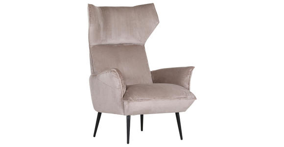 OHRENSESSEL Plüsch Beige - Beige/Schwarz, KONVENTIONELL, Textil/Metall (83/110/92cm) - Carryhome