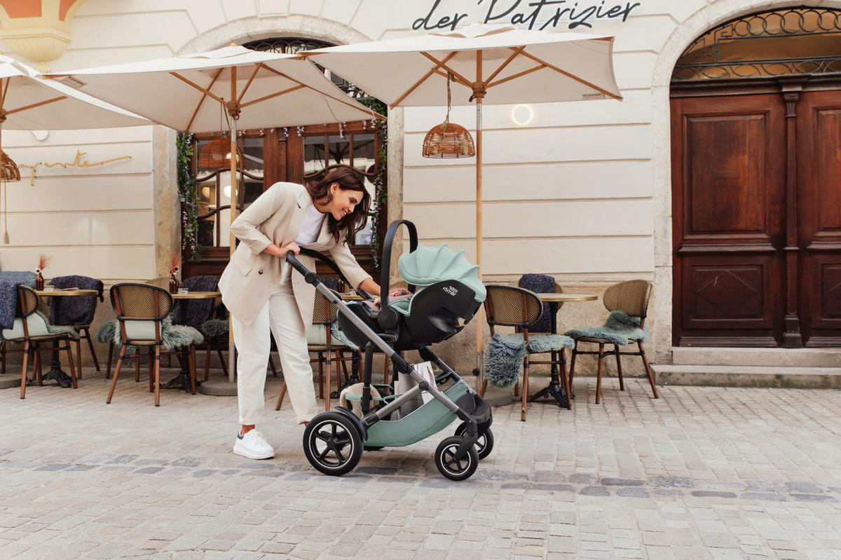 KINDERWAGEN Smile 5Z  - Hellgrau/Grün, Basics, Textil/Metall (57/112/97,7cm) - Britax Römer
