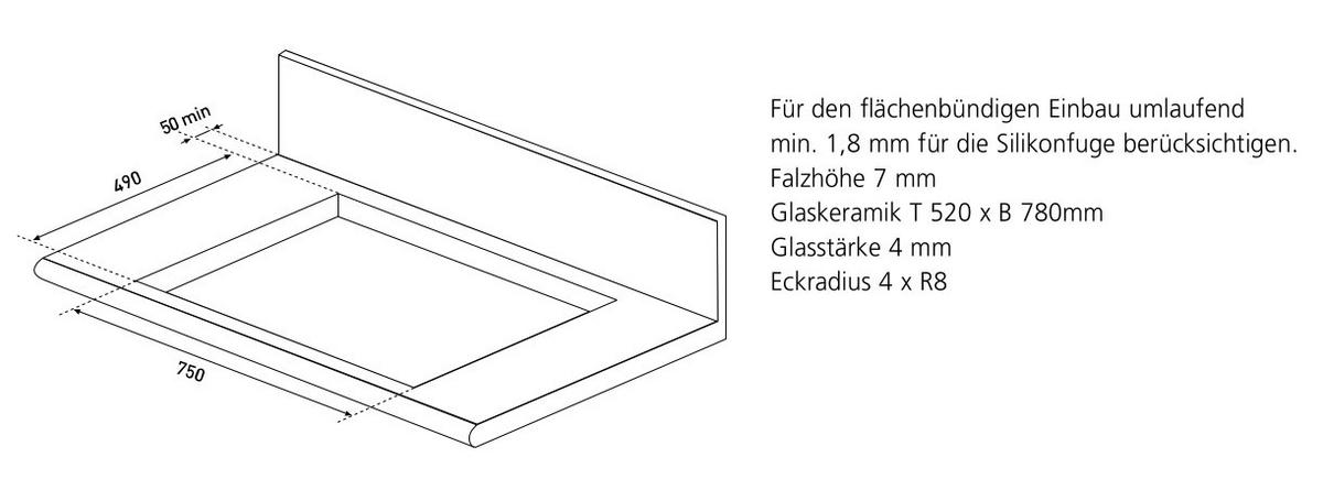KOCHFELD-DUNSTABZUG-KOMBI KFA390  - Schwarz, Basics, Glas/Metall (78/19,6/52cm) - Oranier