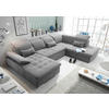 WOHNLANDSCHAFT Grau Mikrovelours  - Dunkelgrau/Silberfarben, KONVENTIONELL, Kunststoff/Textil (188/340/240cm) - MID.YOU