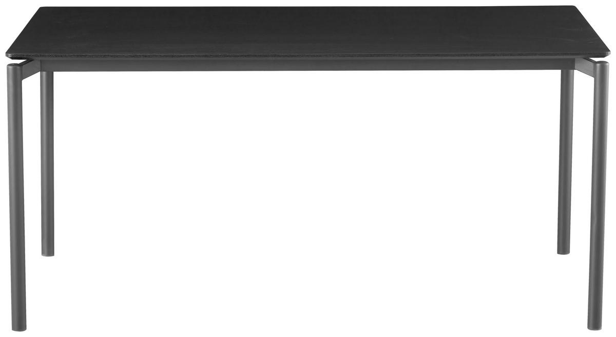 ESSTISCH rechteckig Schwarz  - Schwarz, KONVENTIONELL, Holzwerkstoff/Metall (160/76/90cm) - P & B