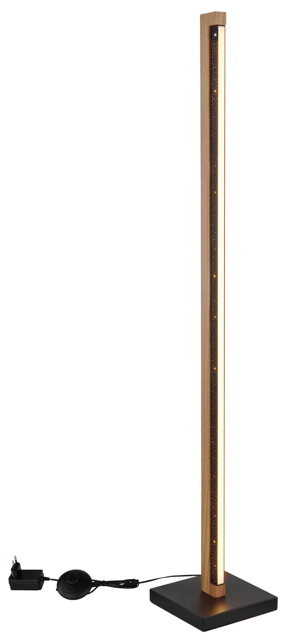 STOJEČA LED-SVETILKA   //3000 K// - črna/bela, Natur, kovina/umetna masa (18/18/113cm) - Globo