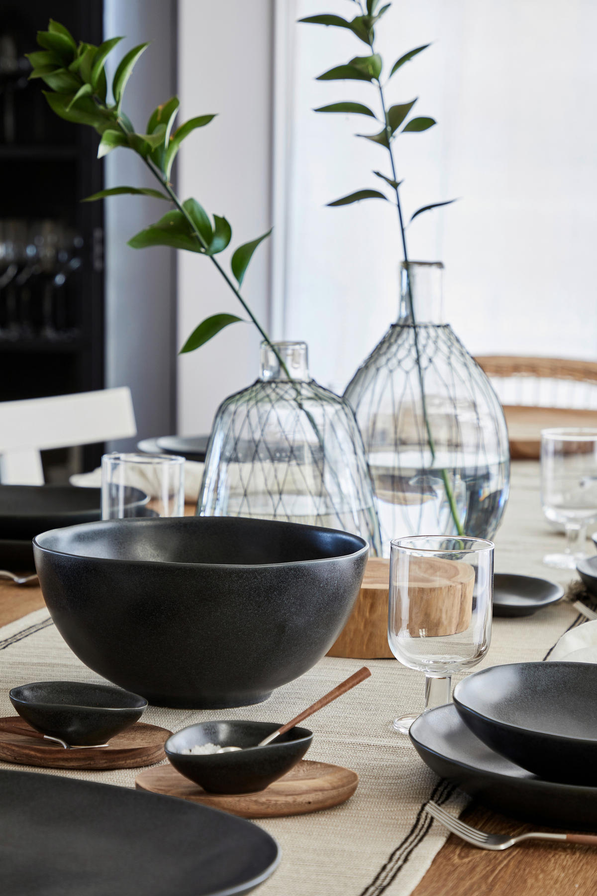 KOMBISERVICE Schwarz LIVIA 12-teilig 4 Personen  - Schwarz, Basics, Keramik - Costa Nova