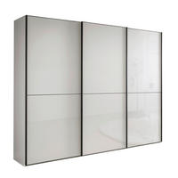 SCHWEBETÜRENSCHRANK 225/236/67 cm 3 Tür(en)-türig Weiß  - Schwarz/Weiß, MODERN, Glas/Holzwerkstoff (225/236/67cm) - Chameo