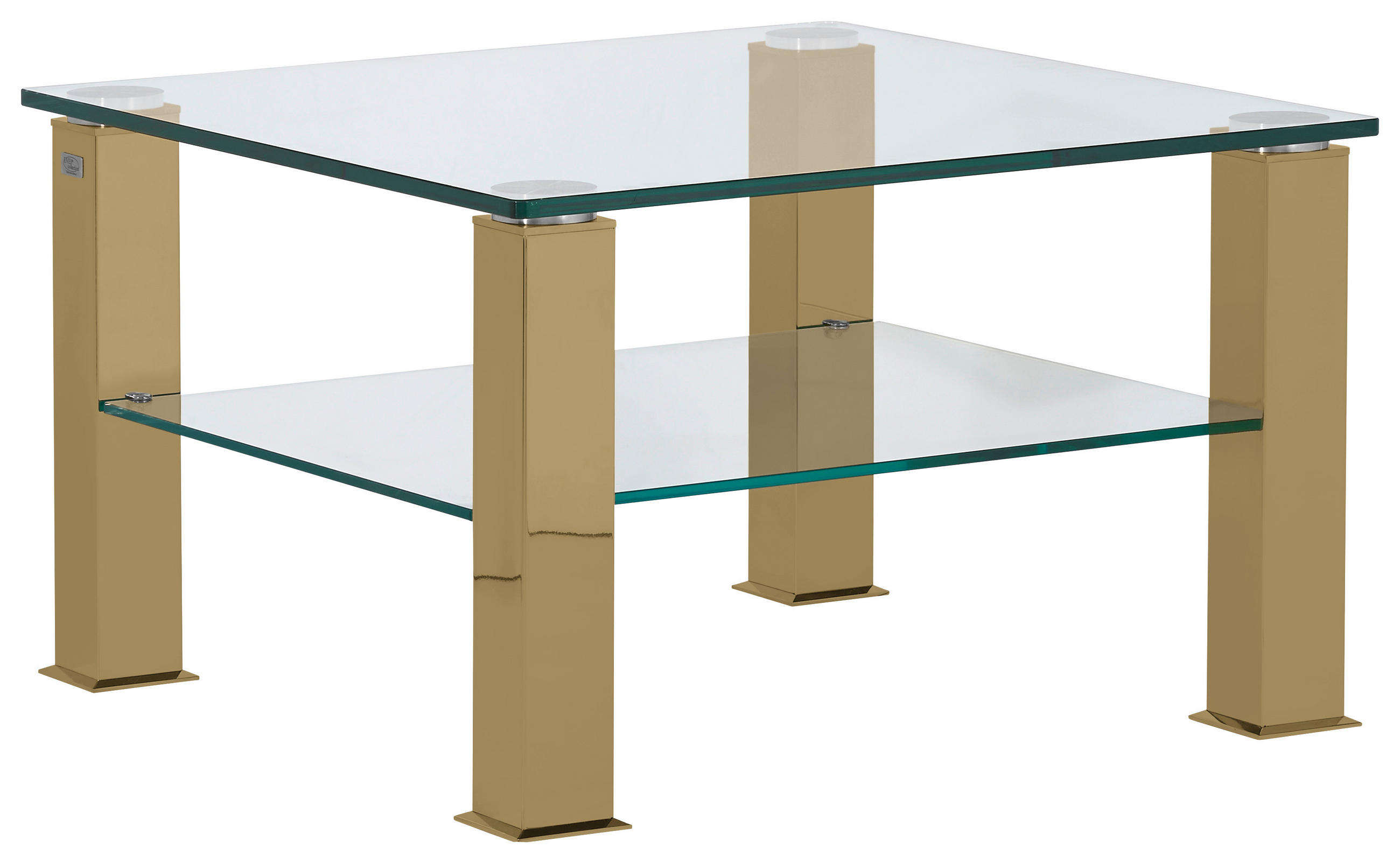 COUCHTISCH Kristallglas 75/75/42,5 cm quadratisch Gelb  - Gelb, Design, Glas/Kunststoff (75/75/42,5cm)