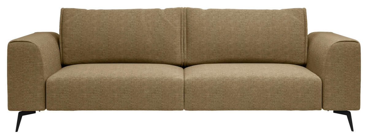 4-SITS SOFFA i flockad guldfärgad  - svart/guldfärgad, Design, metall/trä (302/87/88cm) - MID.YOU
