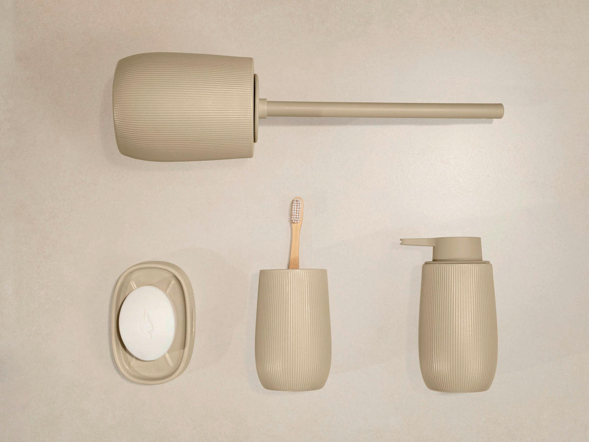 WC-BÜRSTENGARNITUR - Beige, Basics, Keramik/Kunststoff (12/39,5/12cm) - Wenko