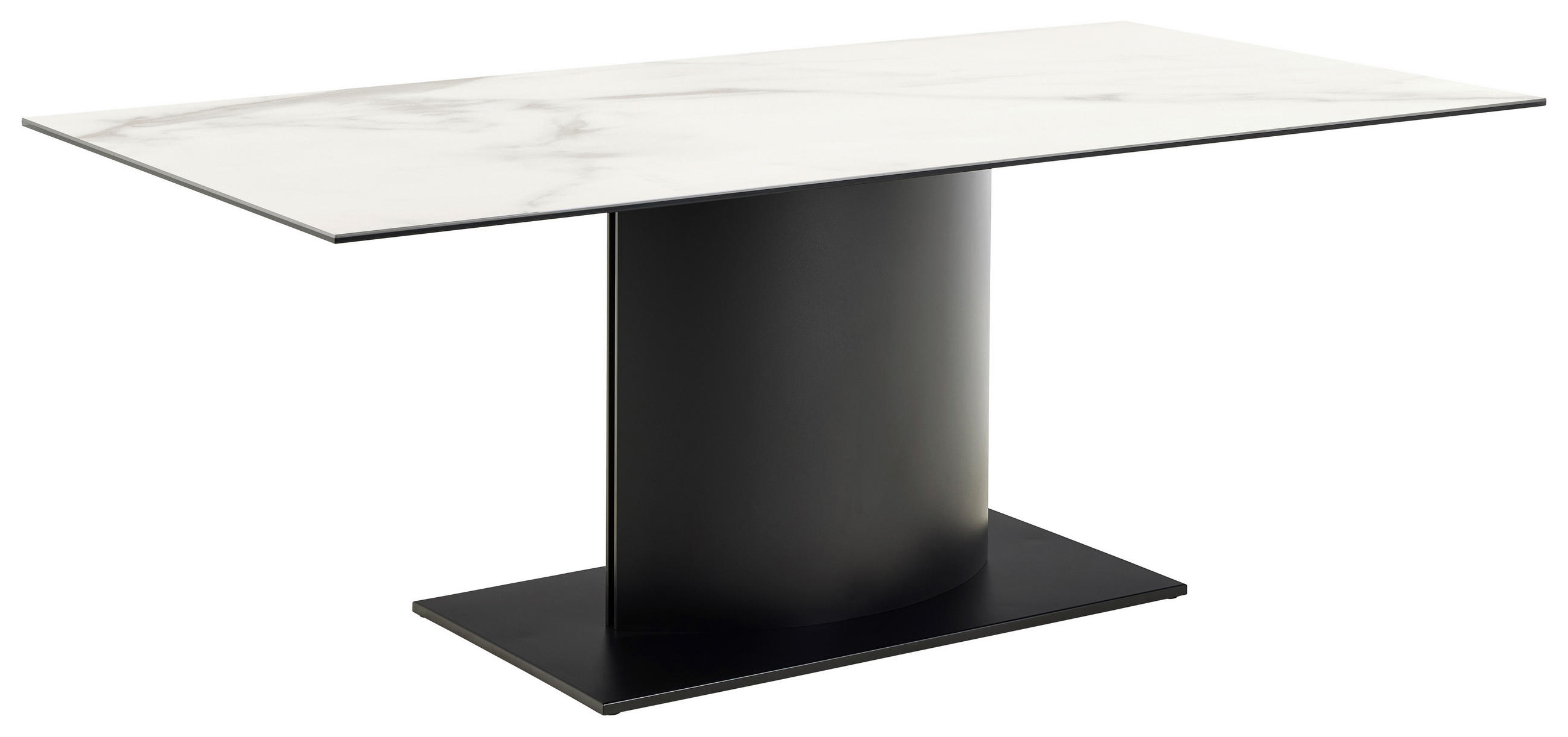 ESSTISCH in Metall, Keramik 200/100/75,5 cm  - Schwarz/Weiß, MODERN, Keramik/Metall (200/100/75,5cm) - MID.YOU