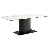 ESSTISCH in Metall, Keramik 200/100/75,5 cm  - Schwarz/Weiß, MODERN, Keramik/Metall (200/100/75,5cm) - MID.YOU