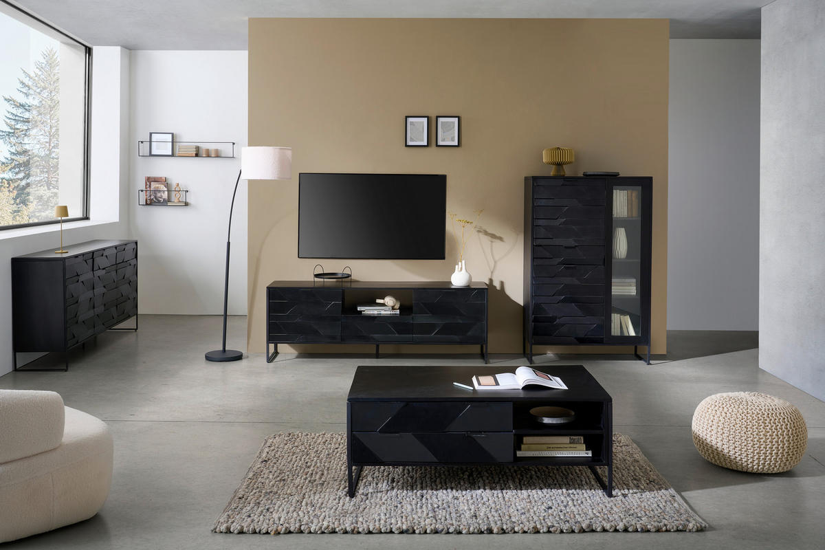 SIDEBOARD  in 175/86/40 cm  - Schwarz, Trend, Holz/Metall (175/86/40cm) - Ambia Home
