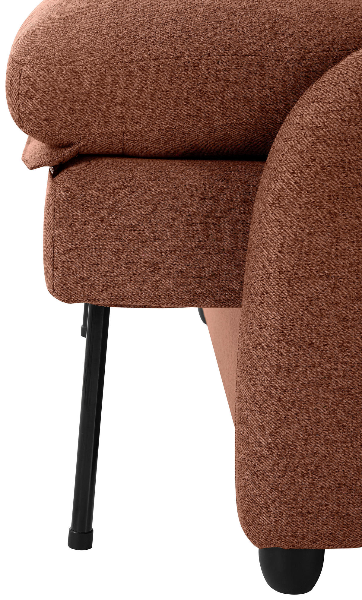 SCHLAFSOFA in Textil Rostfarben  - Rostfarben/Schwarz, Design, Kunststoff/Textil (140/94/95cm) - Livetastic