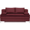 BOXSPRINGSOFA in Webstoff Weinrot  - Chromfarben/Weinrot, Design, Textil/Metall (200/93/107cm) - Novel