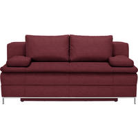 BOXSPRINGSOFA in Webstoff Weinrot  - Chromfarben/Weinrot, Design, Textil/Metall (200/93/107cm) - Novel