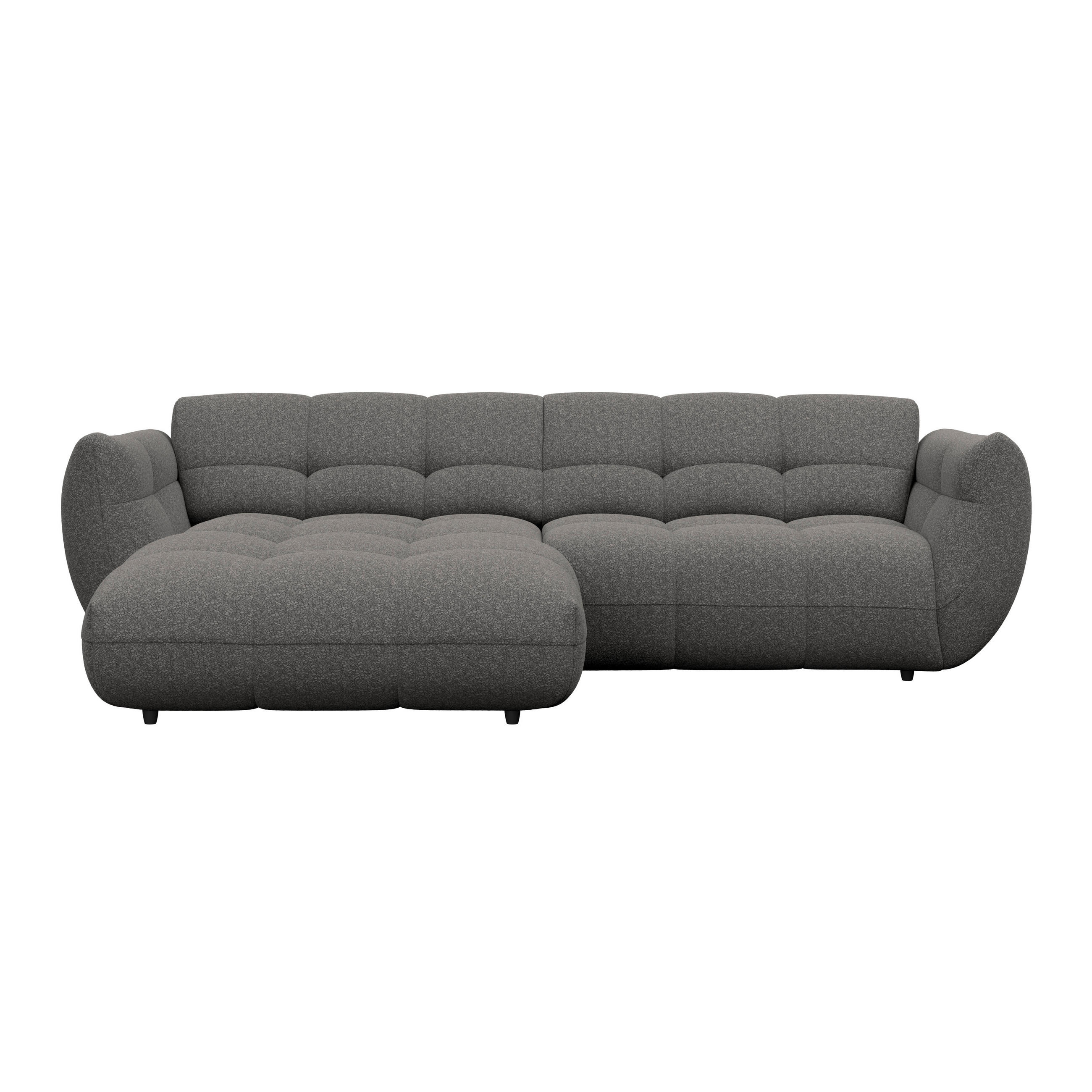 ECKSOFA Chenille Graubraun  - Dunkelgrün/Graubraun, Trend, Kunststoff/Textil (178/280cm) - MID.YOU