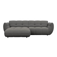 ECKSOFA Chenille Graubraun  - Dunkelgrün/Graubraun, Trend, Kunststoff/Textil (178/280cm) - MID.YOU