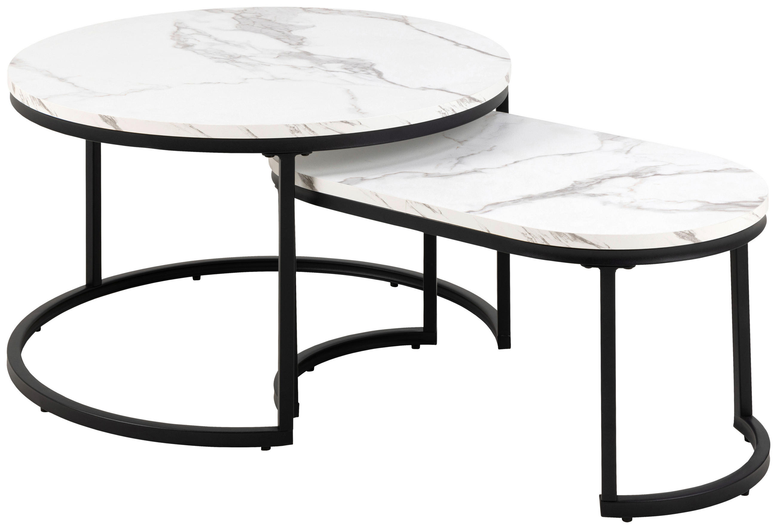KONFERENČNÍ STOLEK, černá, bílá, kov, kompozitní dřevo, 70/42/70 cm - bílá/černá, Design, kov/kompozitní dřevo (70/42/70cm) - MID.YOU