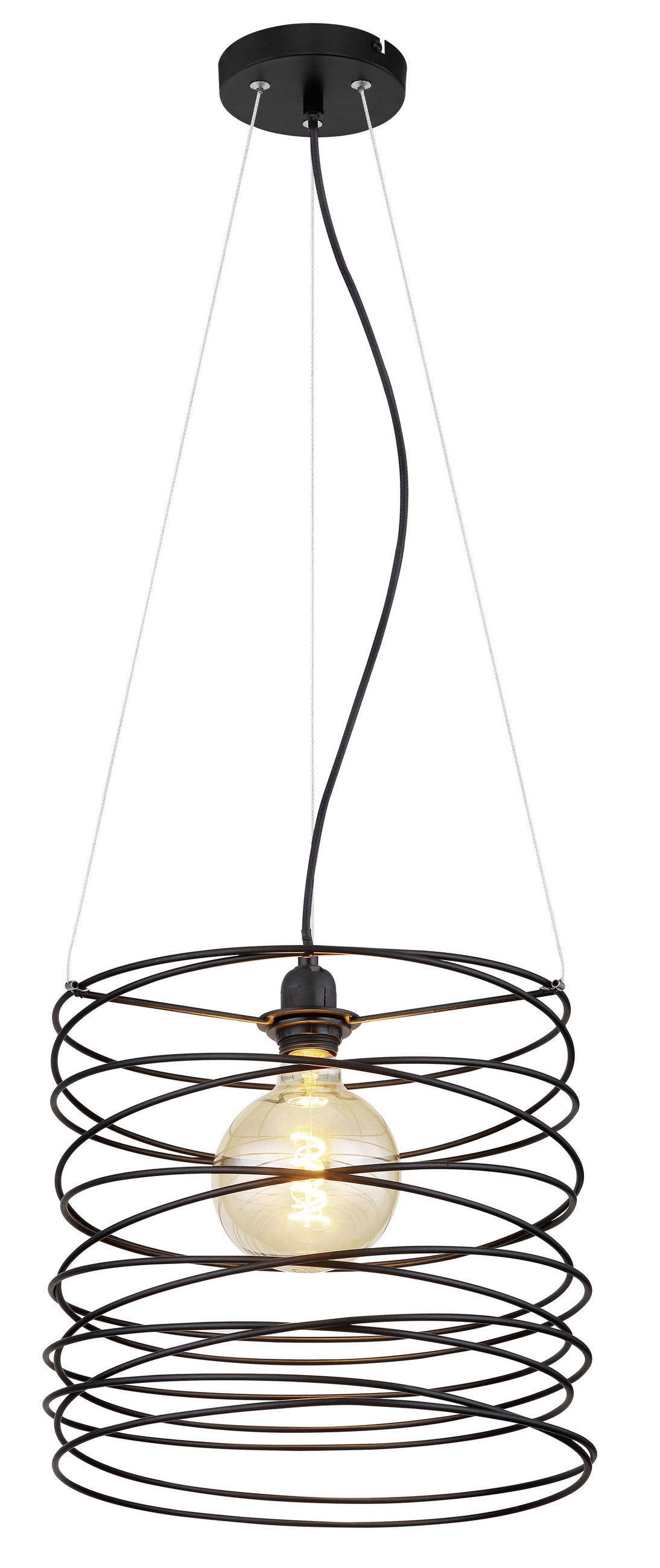 ZÁVĚSNÉ SVÍTIDLO, 35/128 cm  - černá, Design, kov (35/128cm) - Globo