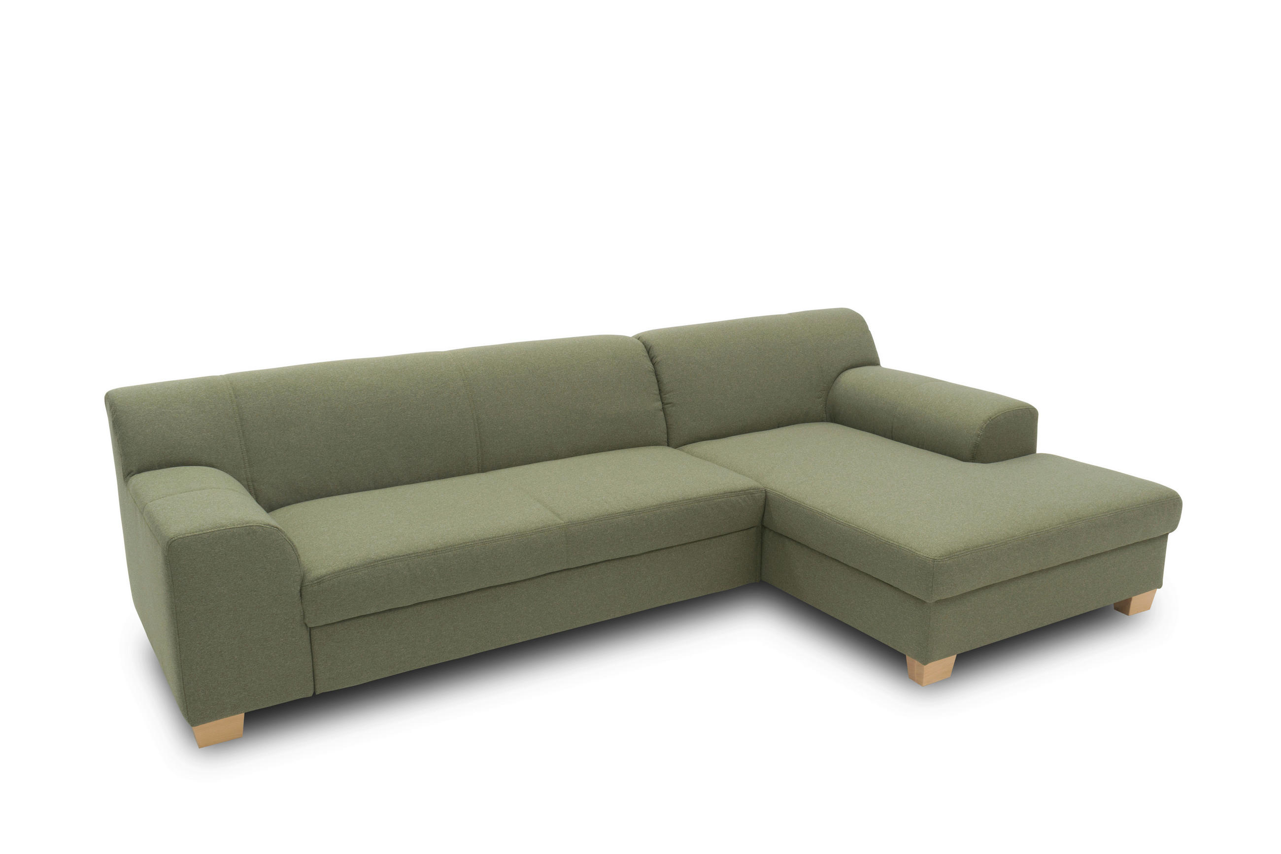 ECKSCHLAFSOFA TINOS Grün Webstoff  - Beige/Grün, Basics, Textil (273/157cm) - MID.YOU
