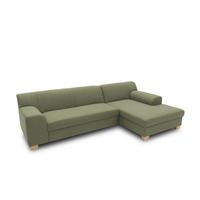 ECKSCHLAFSOFA TINOS Grün Webstoff  - Beige/Grün, Basics, Textil (273/157cm) - MID.YOU