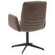 ARMLEHNSTUHL  in Stahl Flachgewebe Echtleder pigmentiert  - Schlammfarben/Graubraun, Design, Leder/Textil (64/93/69cm) - Dieter Knoll