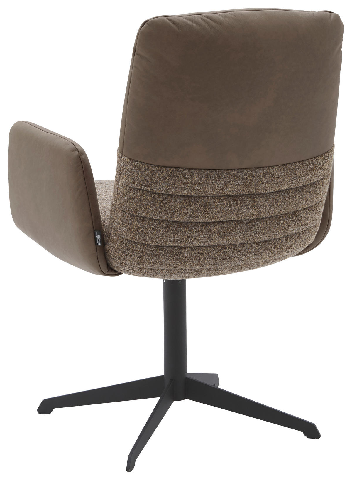 ARMLEHNSTUHL  in Stahl Flachgewebe Echtleder pigmentiert  - Schlammfarben/Graubraun, Design, Leder/Textil (64/93/69cm) - Dieter Knoll