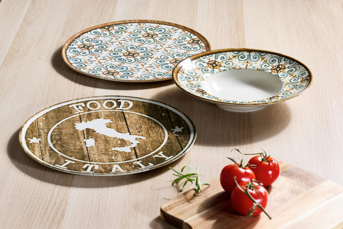 PASTATELLER Blau, Braun, Creme Marrakesch  - Blau/Creme, KONVENTIONELL, Keramik (27/27/5cm) - Ritzenhoff Breker