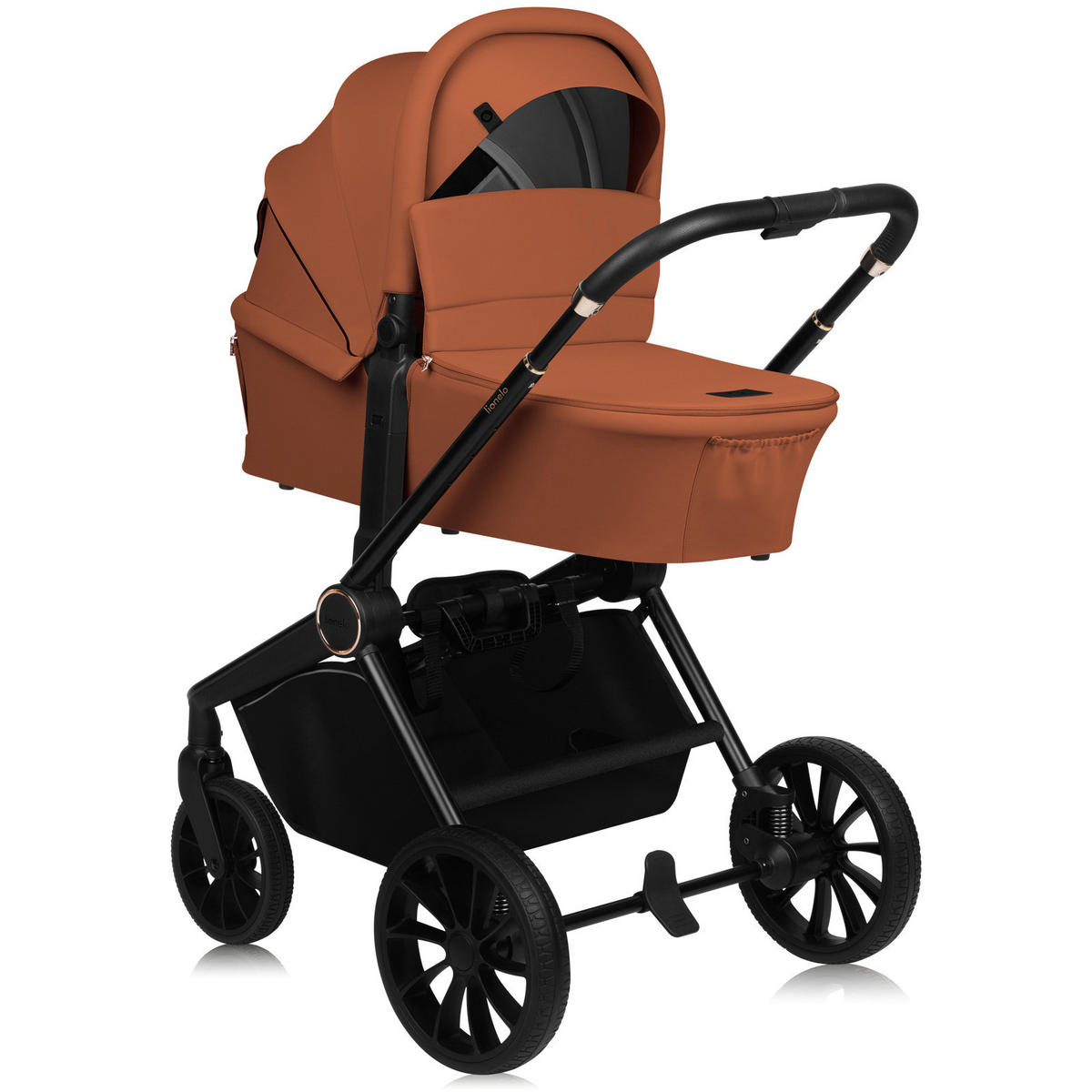 KINDERWAGENSET  Mika Plus 3 in 1  Brown Rust  - Cognac/Schwarz, Basics, Textil (93/62/110cm) - Lionelo