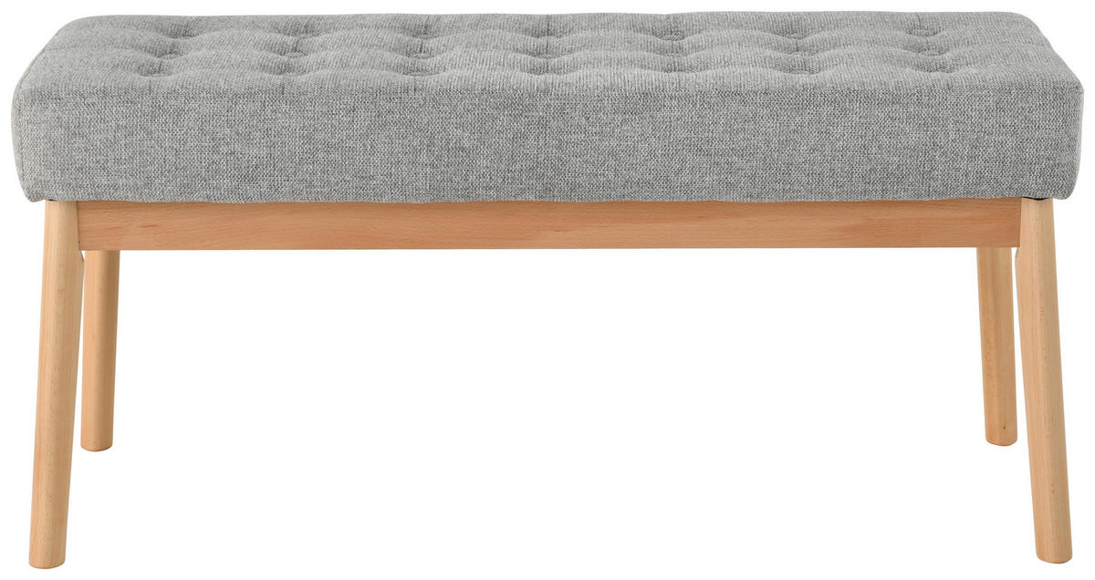 GARDEROBENBANK - Eichefarben/Grau, Design, Holz/Textil (100/48/36cm) - MID.YOU