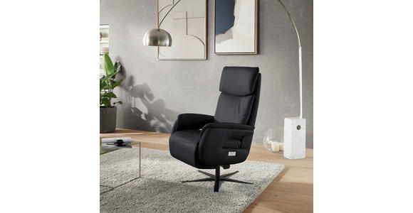RELAXSESSEL in Leder Anthrazit - Anthrazit/Schwarz, Design, Leder/Metall (70/117/85cm) - Dieter Knoll